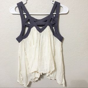 Free People | Cutout Straps Cotton Cami Large